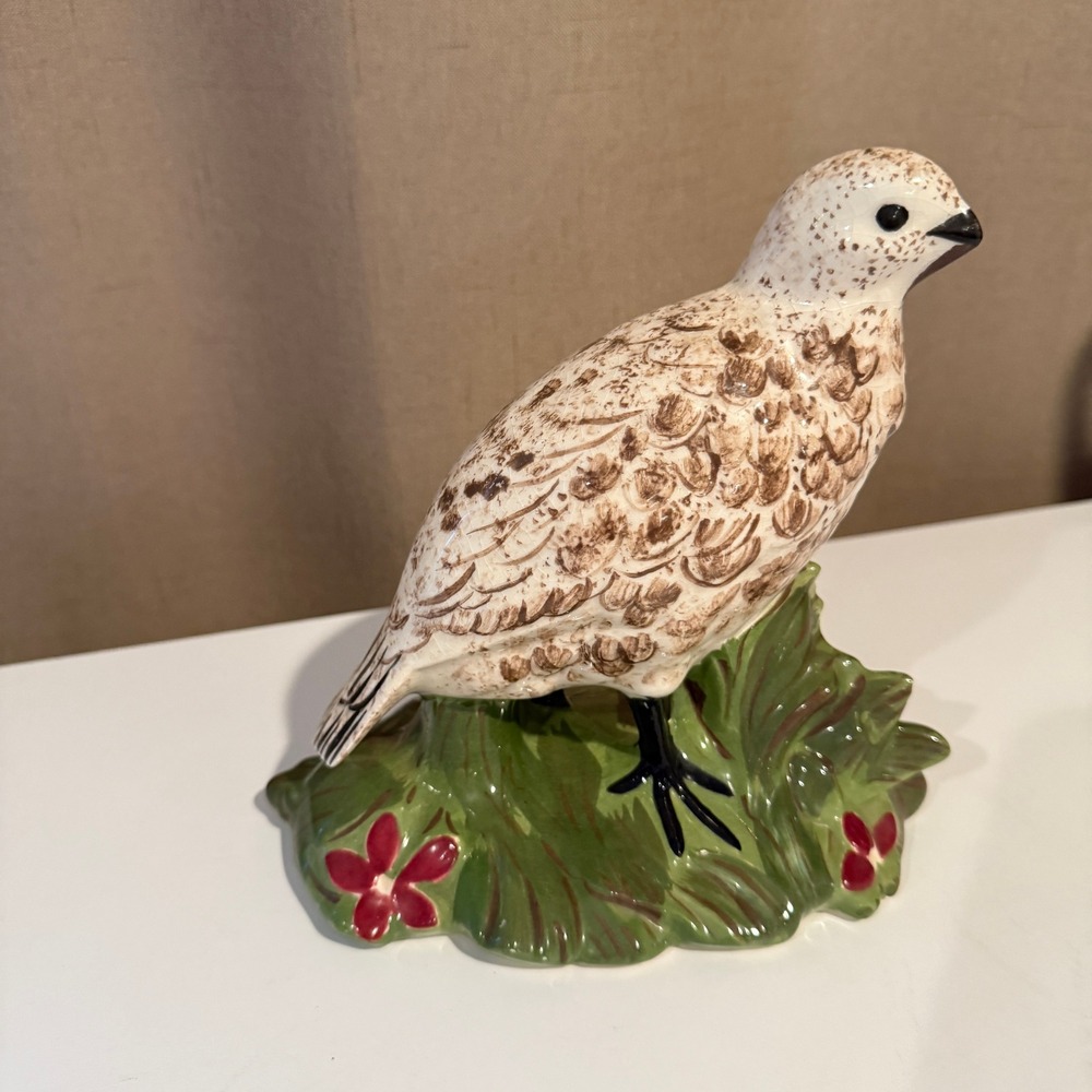 Vintage‎ 1965 Okinawa Japan Ceramic Bird Figurine Hand Painted Ptarmigan Quail